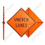 Roll Up Sign & Stand - Uneven Lanes Roll Up Traffic Sign